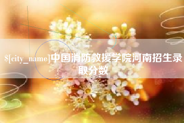 晋城中国消防救援学院河南招生录取分数