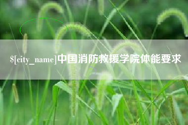 晋城中国消防救援学院体能要求