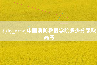 晋城中国消防救援学院多少分录取高考