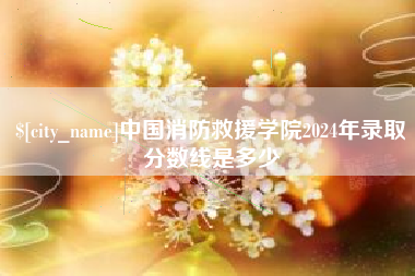 晋城中国消防救援学院2024年录取分数线是多少