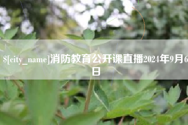 晋城消防教育公开课直播2024年9月6日