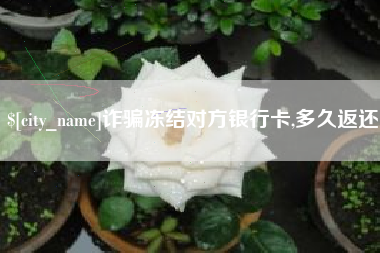 晋城诈骗冻结对方银行卡,多久返还
