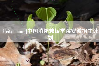 晋城中国消防救援学院安徽招生计划