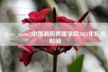 晋城中国消防救援学院2021年报名时间