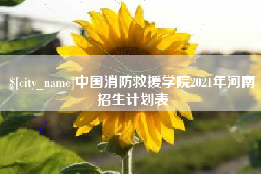 晋城中国消防救援学院2021年河南招生计划表