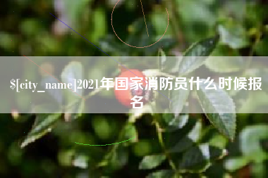 晋城2021年国家消防员什么时候报名