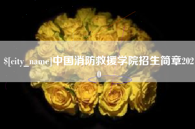 晋城中国消防救援学院招生简章2020