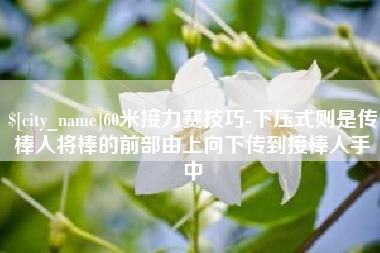 晋城60米接力赛技巧-下压式则是传棒人将棒的前部由上向下传到接棒人手中