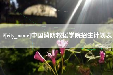 晋城中国消防救援学院招生计划表