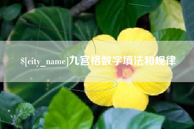 晋城九宫格数字填法和规律
