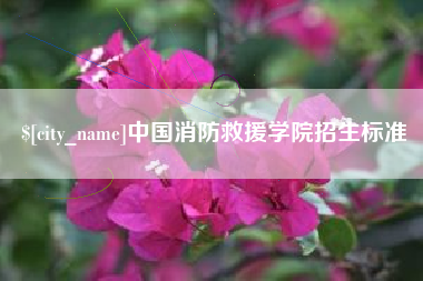 晋城中国消防救援学院招生标准