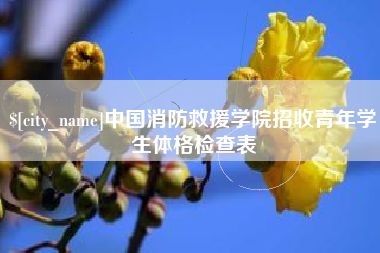 晋城中国消防救援学院招收青年学生体格检查表